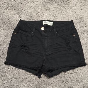 Mudd Black Distressed Jean Shorts